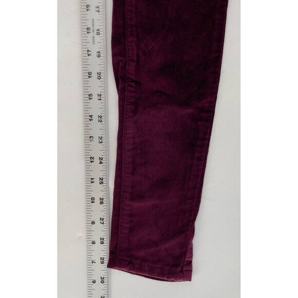 NWT KanCan Women's Ginny Mid Rise Velvet Ankle Skinny Burgundy Pants Size 23 - Picture 9 of 12